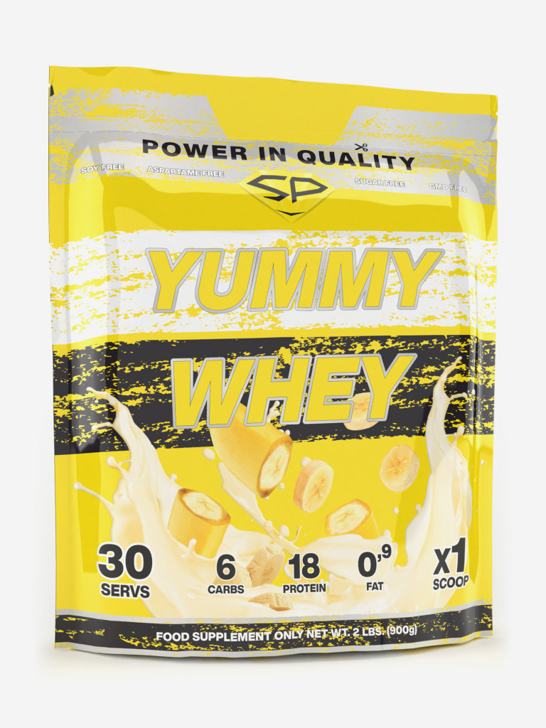 Сывороточный протеин Steelpower Yummy Whey, 900 г, 60% белка, Банан желтый  цвет — купить за 1420 руб. со скидкой 11 %, отзывы в интернет-магазине  Спортмастер