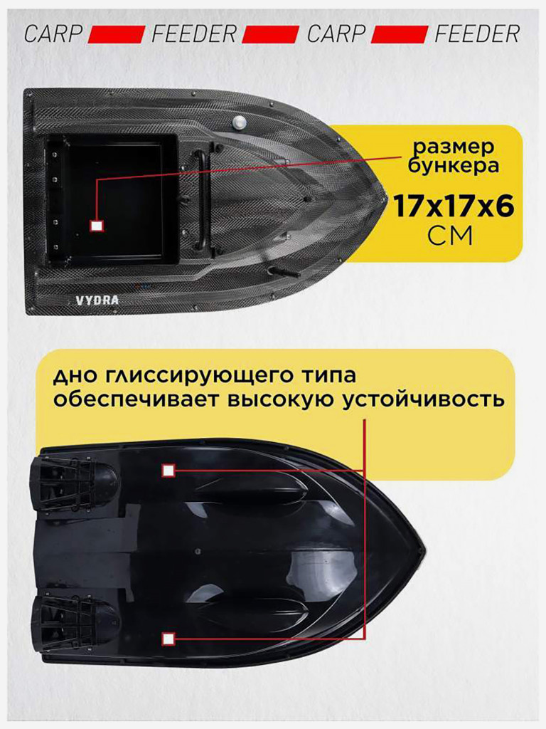 Прикормочный кораблик VYDRA Turbo Black