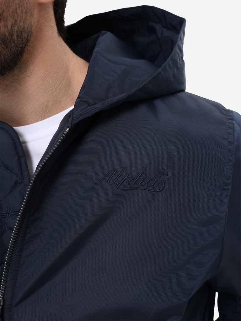 Бомбер утепленный мужской MA-1 Hooded Logo Oxford Alpha Industries