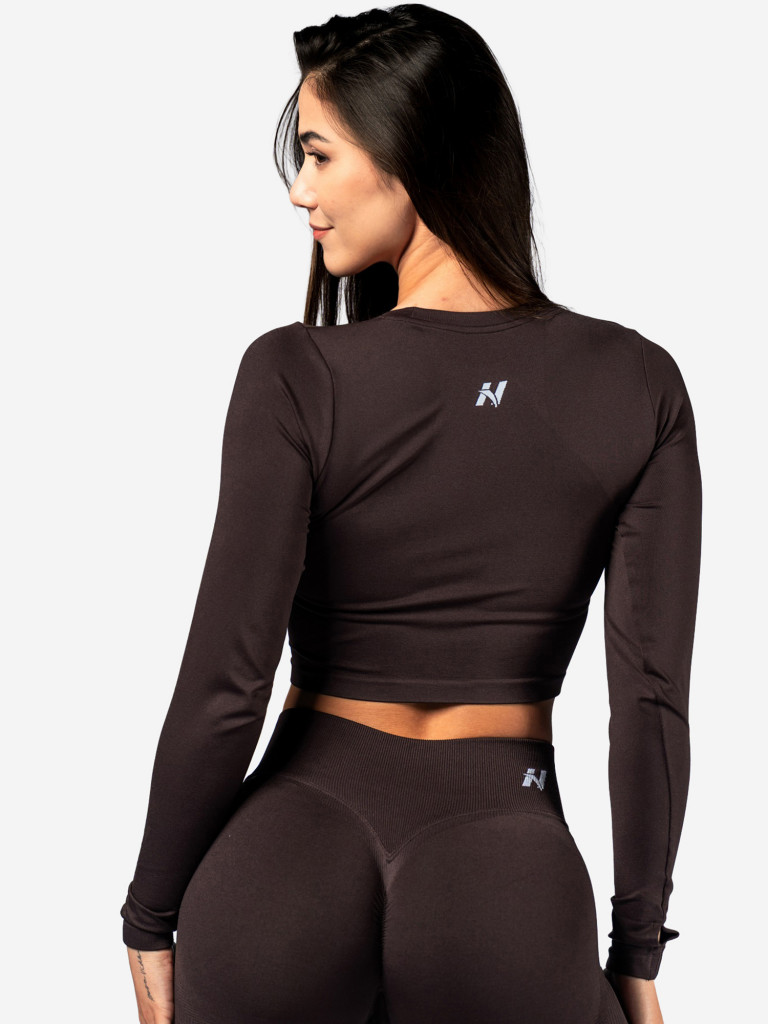 Лонгслив женский NEBBIA Seamless Long-Sleeve Top POWER 892 Dark brown