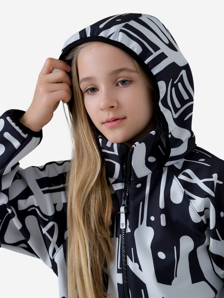 Демисезонный комбинезон для детей Sherysheff В19051ФЧ Принт SH Черно-белый