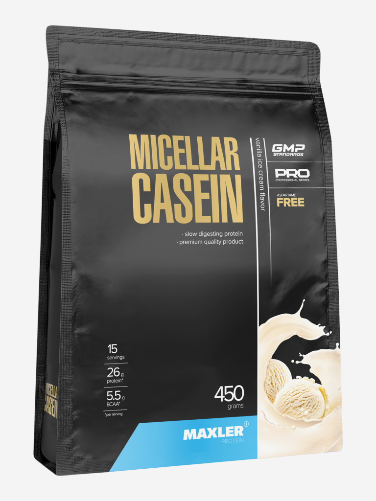 Мицеллярный казеин Maxler Micellar Casein (Казеиновый протеин) 450 гр. Ванильное мороженое