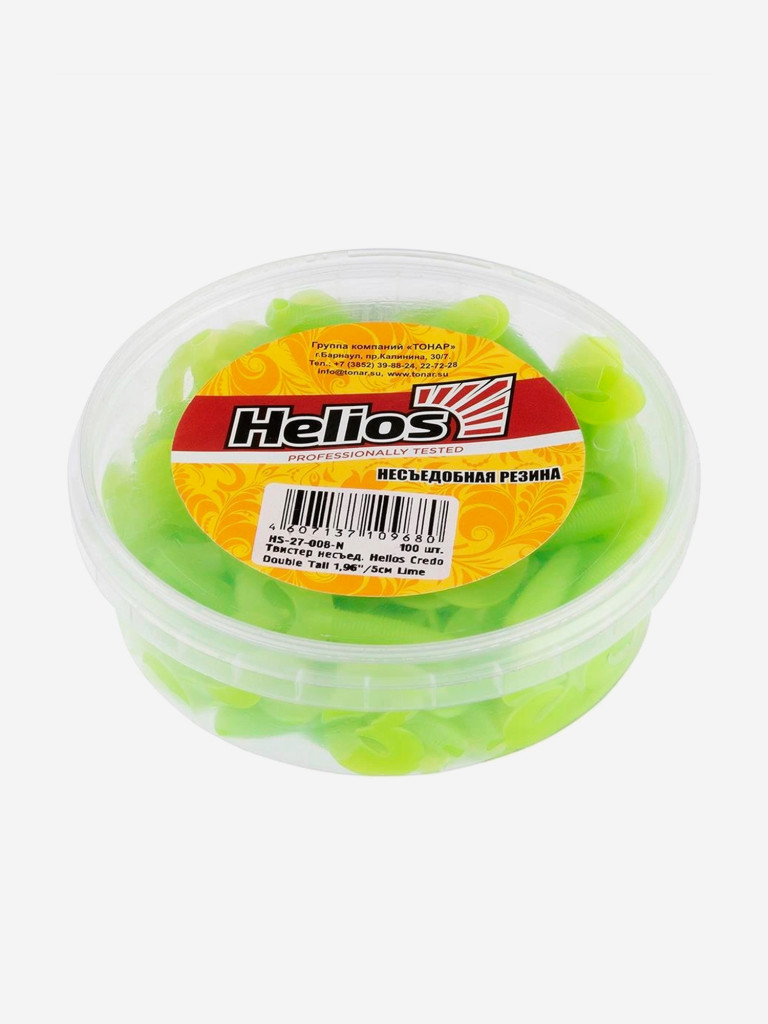 Мягкая приманка Helios Credo Double Tail, 3,54'' / 9 см, Lime, 100 шт (HS-28-008-N)