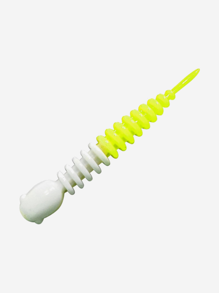 Силикон TROUT LURE (SANSAN) в банке, GOLOVASTIK 65, СЫР, COL. 12 (White-Lemon), (12шт)