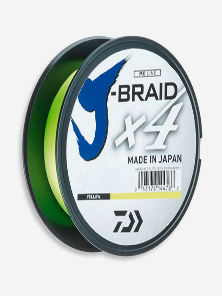 Шнур DAIWA J-Braid x4 270м Yellow 0,17мм 8,4кг