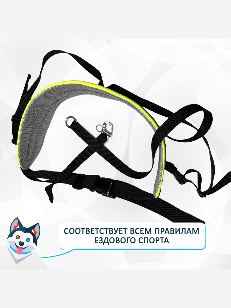 Пояс totemica для каникросса (бег с собакой) и скиджоринга (езда на лыжах за собакой) "Неон"