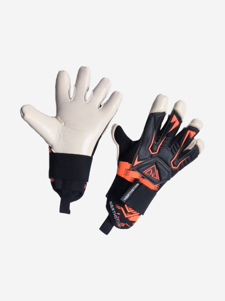 Вратарские перчатки Northstein Amber PRO CL4, черно-оранжевые