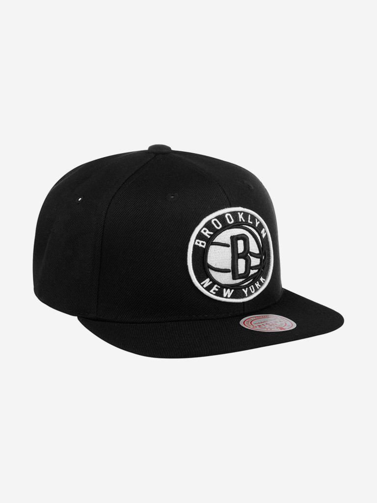 Бейсболка с прямым козырьком MITCHELL NESS HHSS3256-BNEYYPPPBLCK Brooklyn Nets NBA (черный)