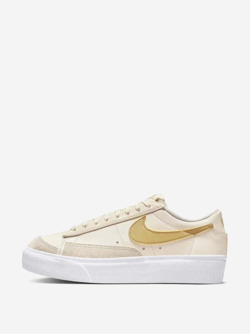 фото Кеды женские nike blazer low platform, бежевый