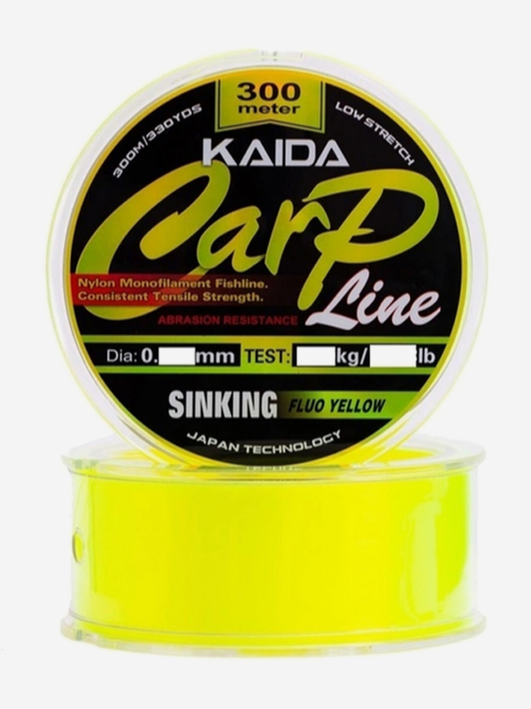 Леска Kaida CARP LINE Sinking 300м Fluo Yellow 0.309мм 7.59кг 16.73Lb
