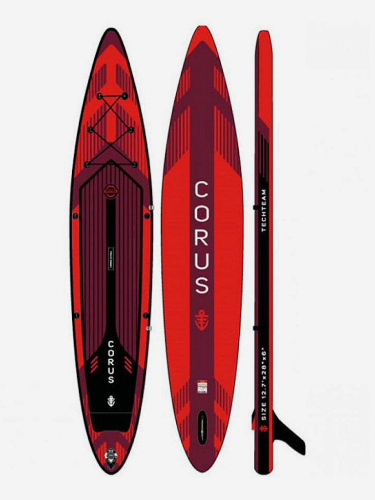 Сапборд TechTeam Corus Красный, 383x76x15 см