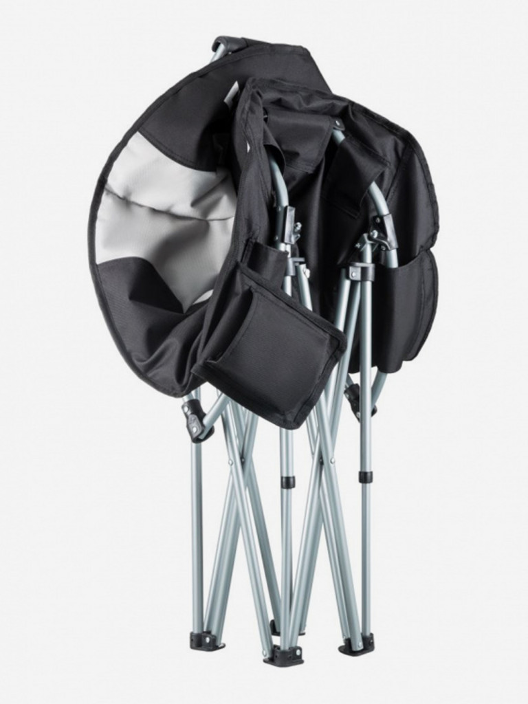 Кресло складное 3989 Deluxe MOON Chair сталь, 86х69х40/80см, черный-серый