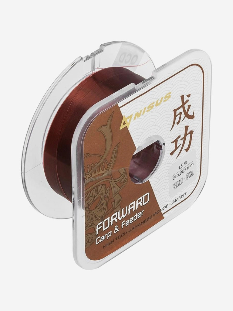 Леска для рыбалки Nisus FORWARD Carp&Feeder Nylon 0,203мм, 100м, 3,55кг, темно-коричневый