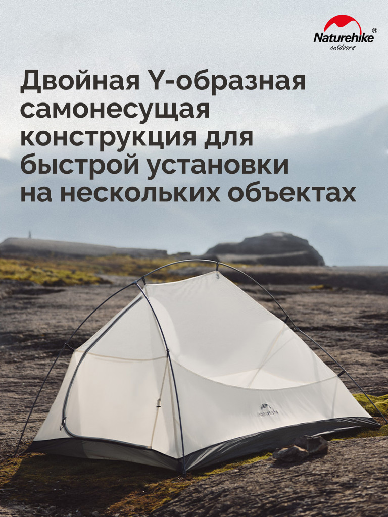 Палатка Naturehike Cloud up Pro CNK2350WS020 одноместная светло-серый
