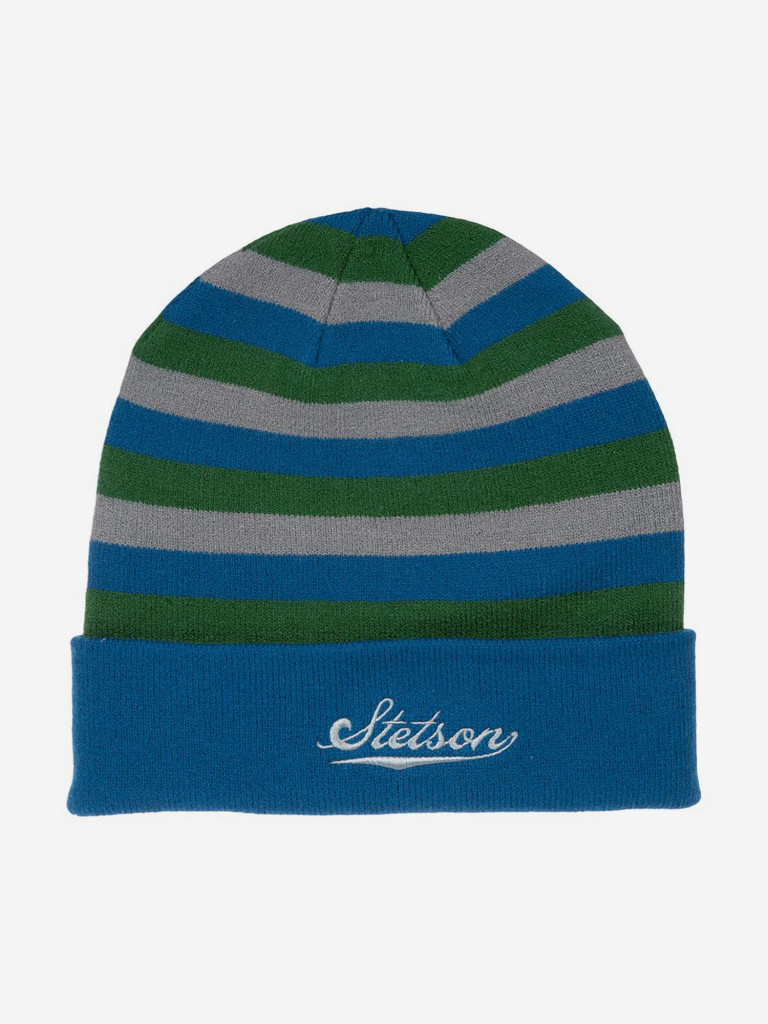 Шапка с отворотом STETSON 8599120 BEANIE STRIPES (синий)