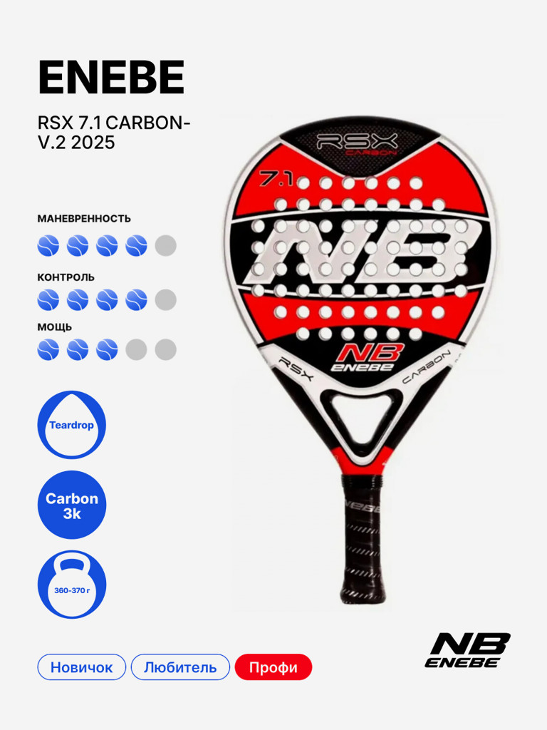 Ракетка для падела Enebe RSX 7.1 Carbon V.2 2025