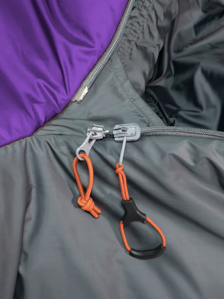 Спальный мешок TALBERG SUMMIT EXP -18°C, серый/фиолетовый, правый