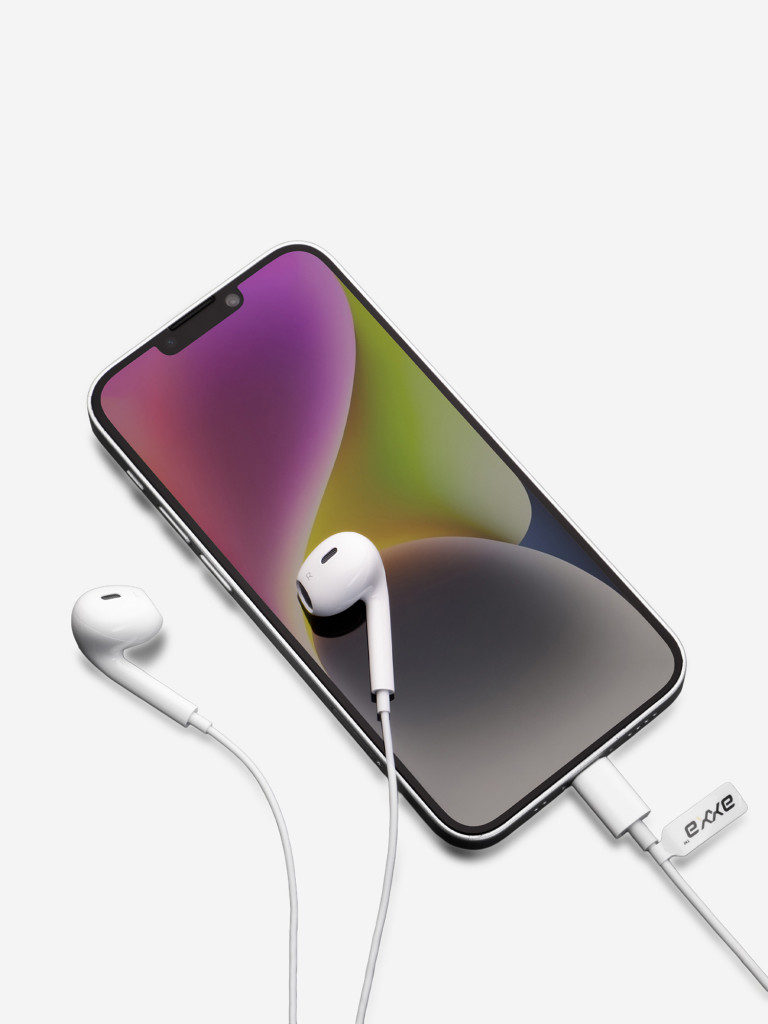 Проводные наушники с микрофоном AW-03 Lightning, 1.3 м, Bluetooth 5.4