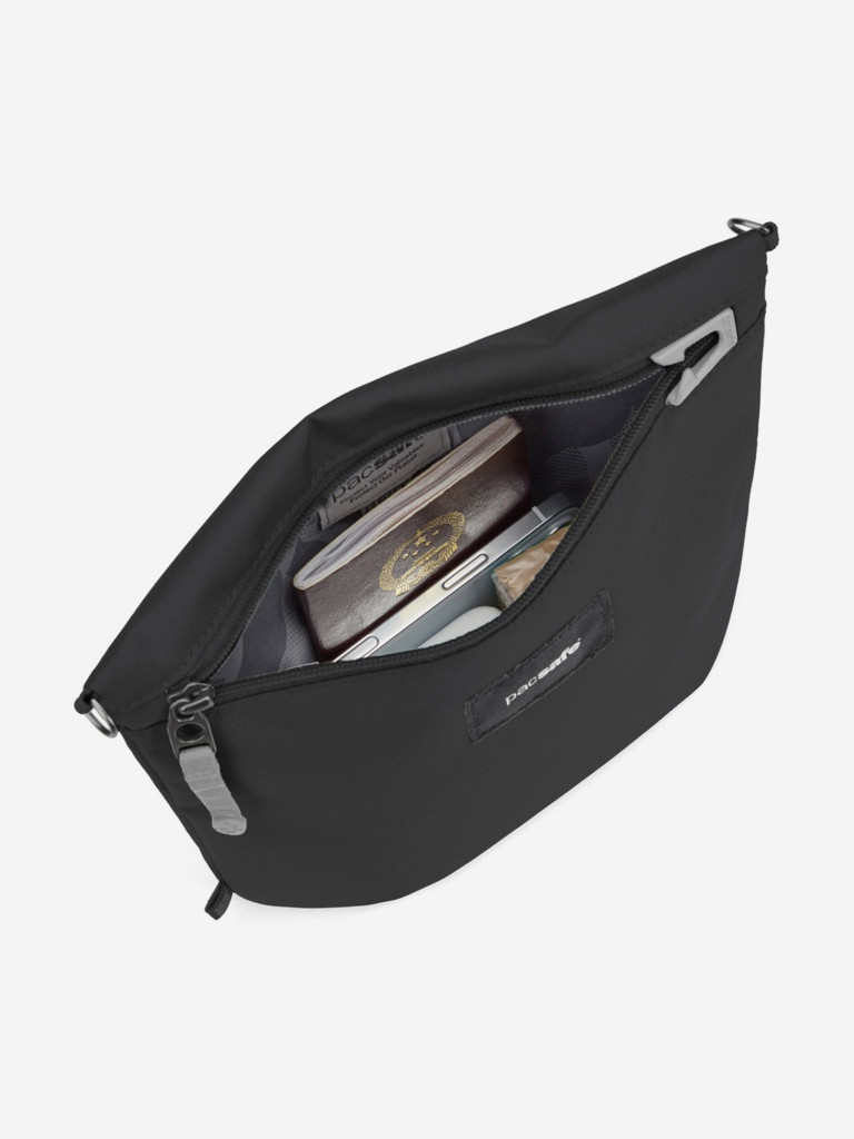 Сумка антивор Pacsafe GO crossbody pouch, черная смола, 3,5 л.