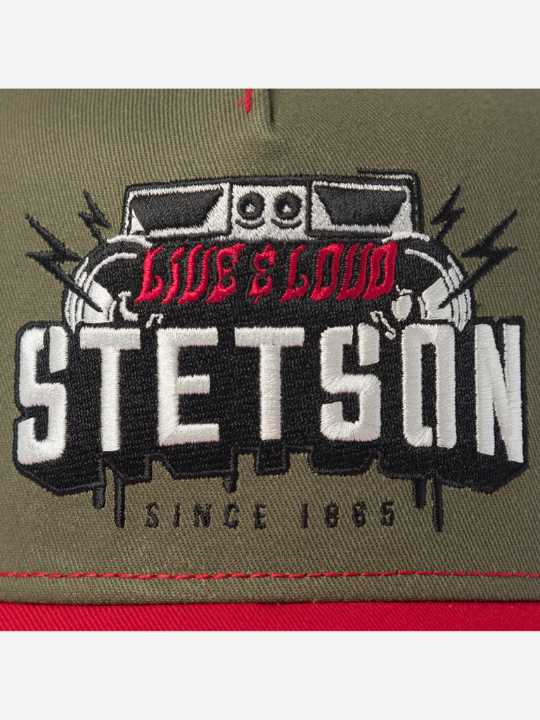 Бейсболка с сеточкой STETSON 7741111 TRUCKER CAP FESTIVAL LIVE LOUD (оливковый)