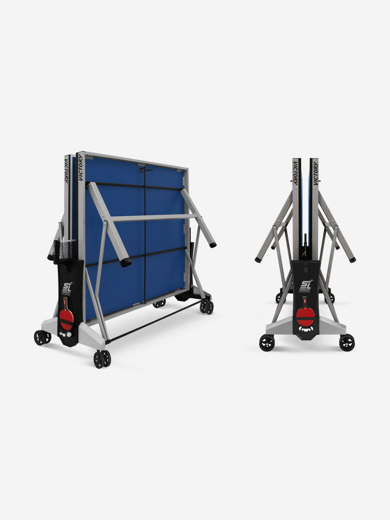 Теннисный стол Start Line Victory синий, профессиональный, для помещений, для, дома, для школы, складной, с сеткой и колесами