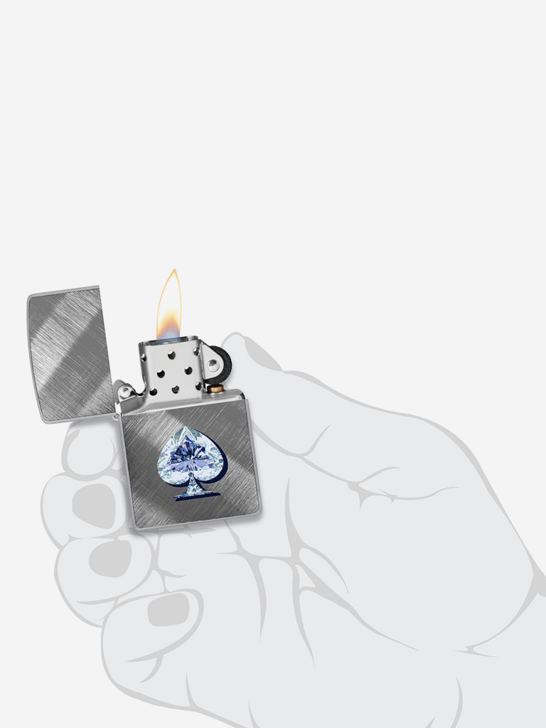 Зажигалка бензиновая ветроустойчивая Zippo Gleaming Spade Design Diago