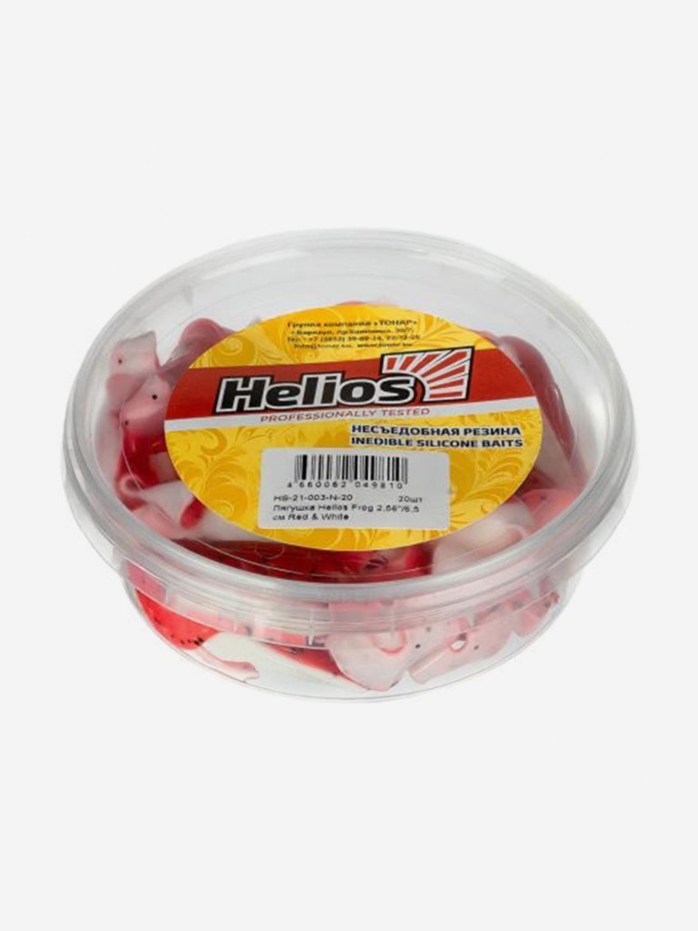 Мягкая приманка лягушка Helios Frog, 2,56" / 6,5 см, Red & White, 20 штук (HS-21-003-N-20)