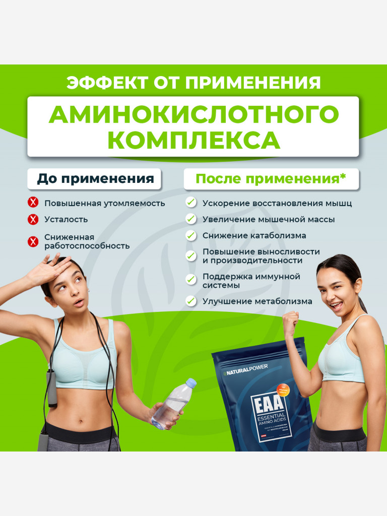 Аминокислоты EAA Natural Power 480г манго, Австрия