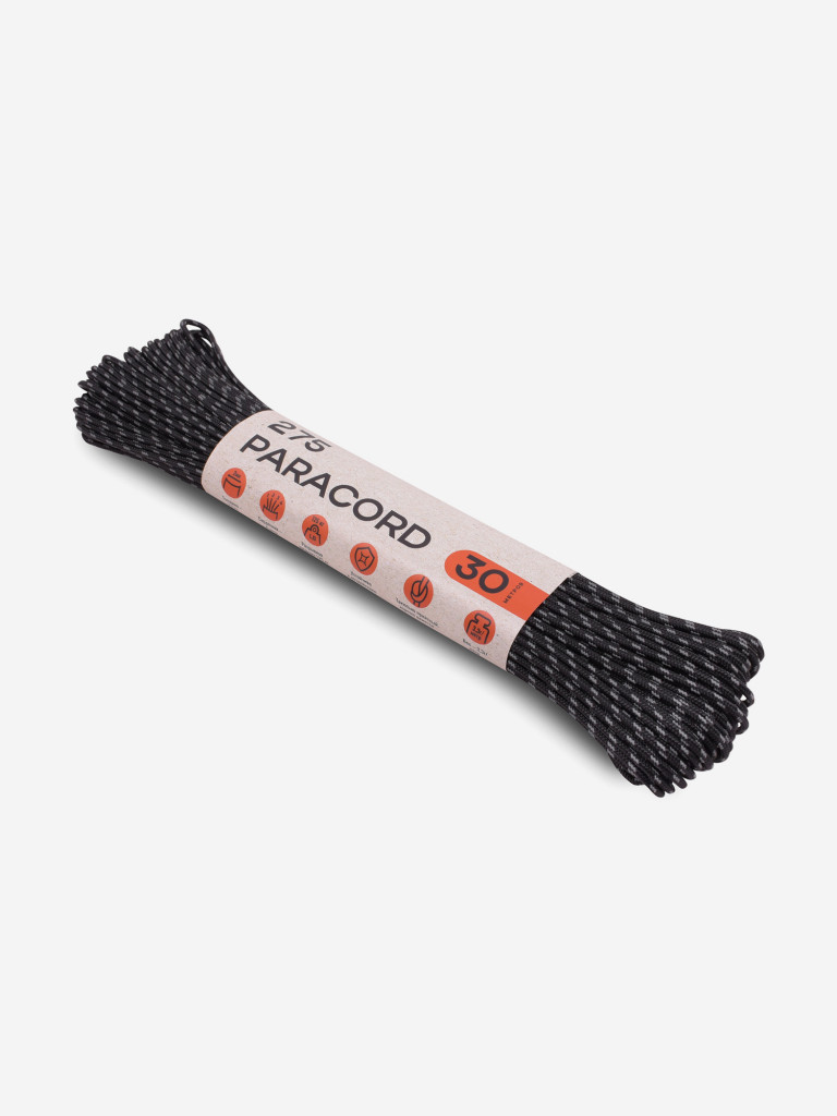 Паракорд 275 T-Gear x CORD nylon 30м световозвращающий (Black)