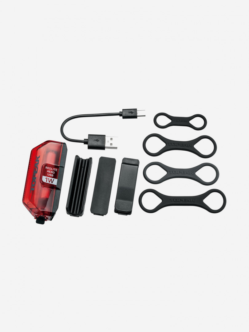 фото Фонарь велосипедный задний topeak redlite aero usb 1w, красный