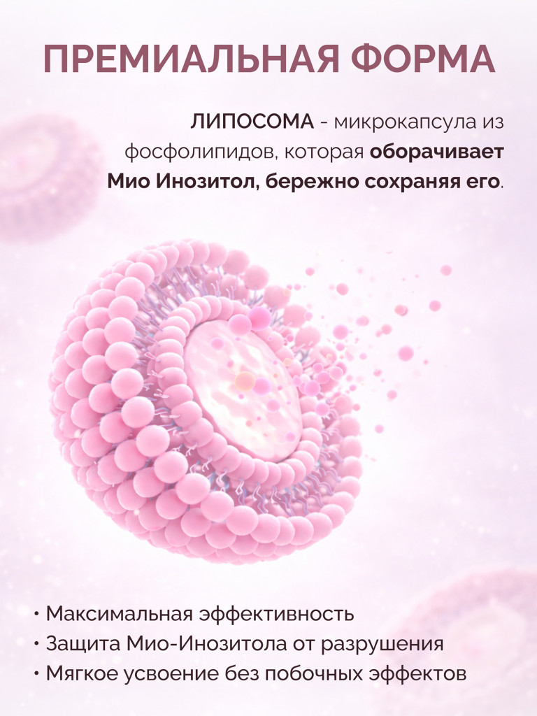 Мио инозитол для похудения с фолиевой кислотой липосомальный MedCraft, 1 500 мг, 60 капс.