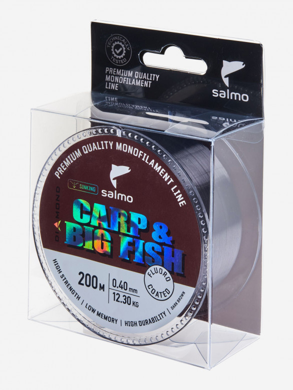 Леска флюорокарбон рыболовная Salmo Diamond CARP & BIG FISH FLUORO COATED на карпа и крупную рыбу, 200 м, диаметр 0,40 мм