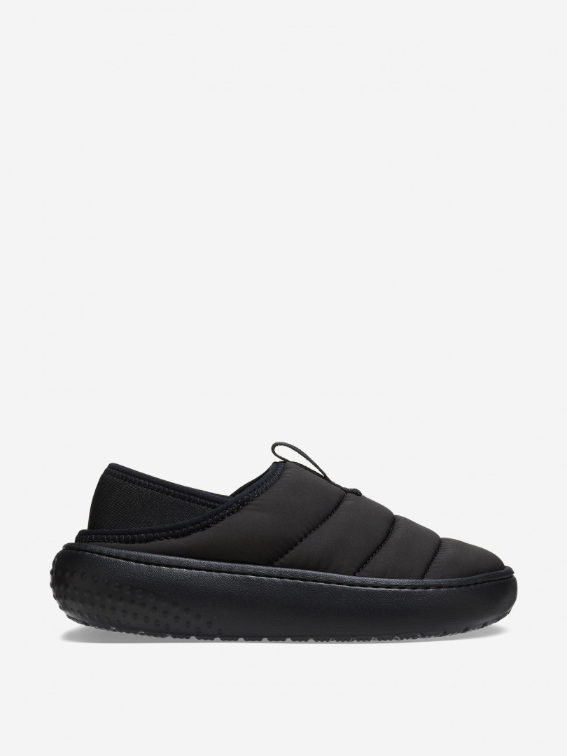 фото Полуботинки утепленные детские crocs classic puff moc k, черный