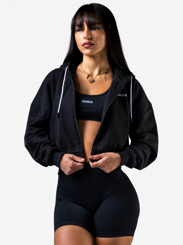 Толстовка женская NEBBIA Relaxed Zip Hoodie POWER 895 Black