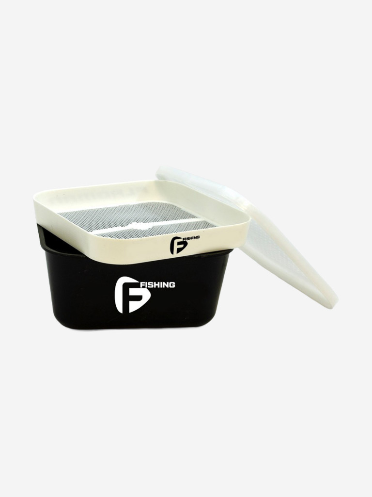 Коробка для мотыля с ситом и крышкой F-FISHING Made in Italy 166х166х75мм