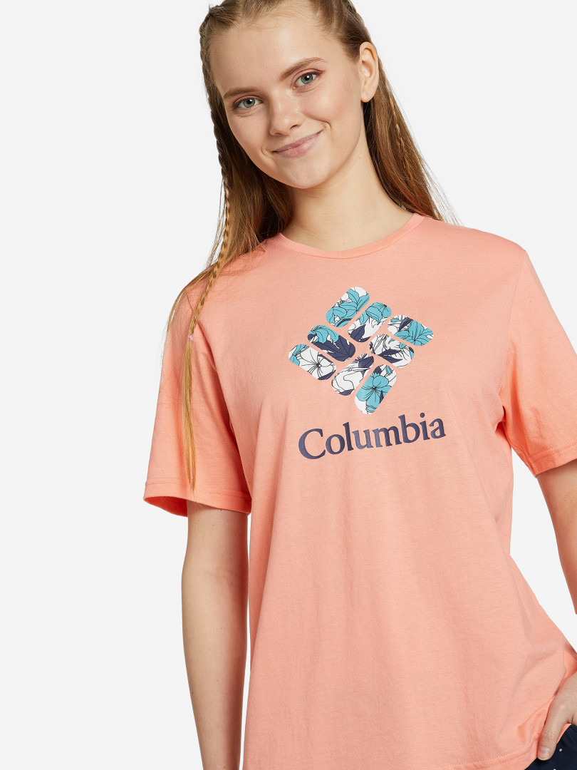 фото Футболка женская columbia timber point graphic tee, оранжевый