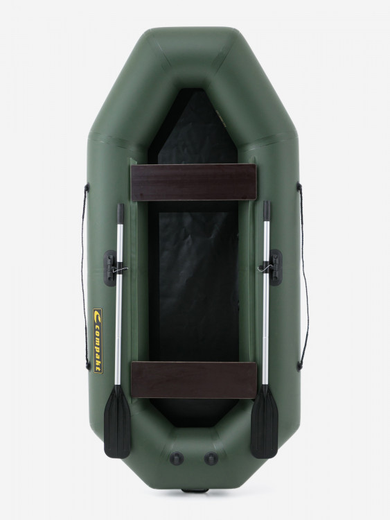 Лодка гребная под мотор Compakt 260, натяжное дно, зеленая