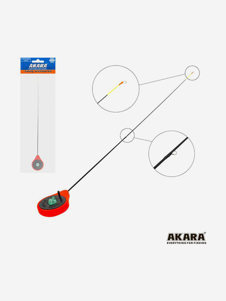 Удочка зимняя Akara Finezza UL (0,7-2,8г) Red (хлыст стеклопласт с кольцами)