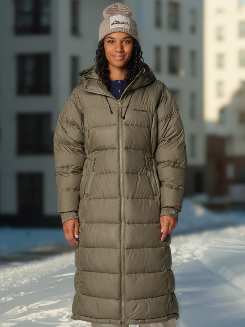 фото Пальто утепленное женское columbia pike lake ii long jacket, зеленый