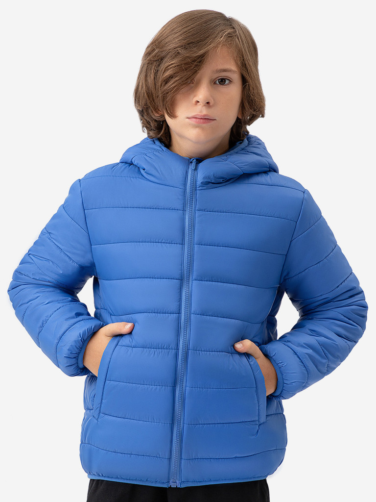Куртка для мальчика демисезонная базовая с капюшоном синяя Button Blue