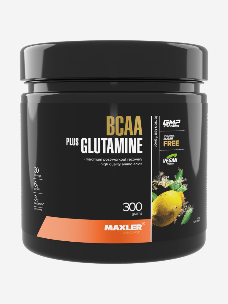 Комплекс аминокислот Maxler BCAA + Glutamine ( БЦАА + Глютамин ) 300 гр. - Лимонный чай