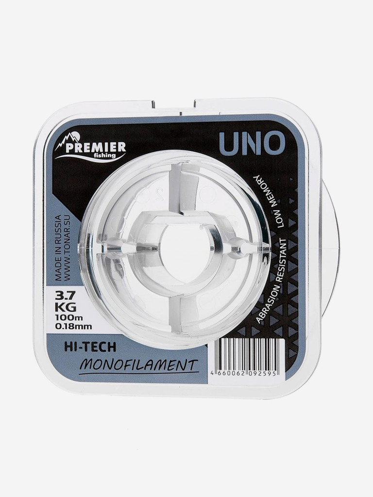 Леска для рыбалки Premier Fishing UNO Nylon 0,18мм, 100м, 3,7кг, прозрачный