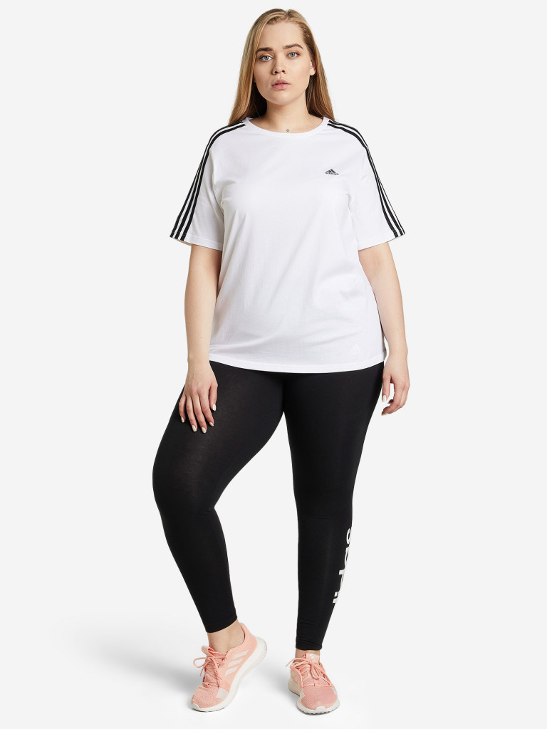 Футболка женская adidas Essentials Slim 3-Stripes, Plus Size