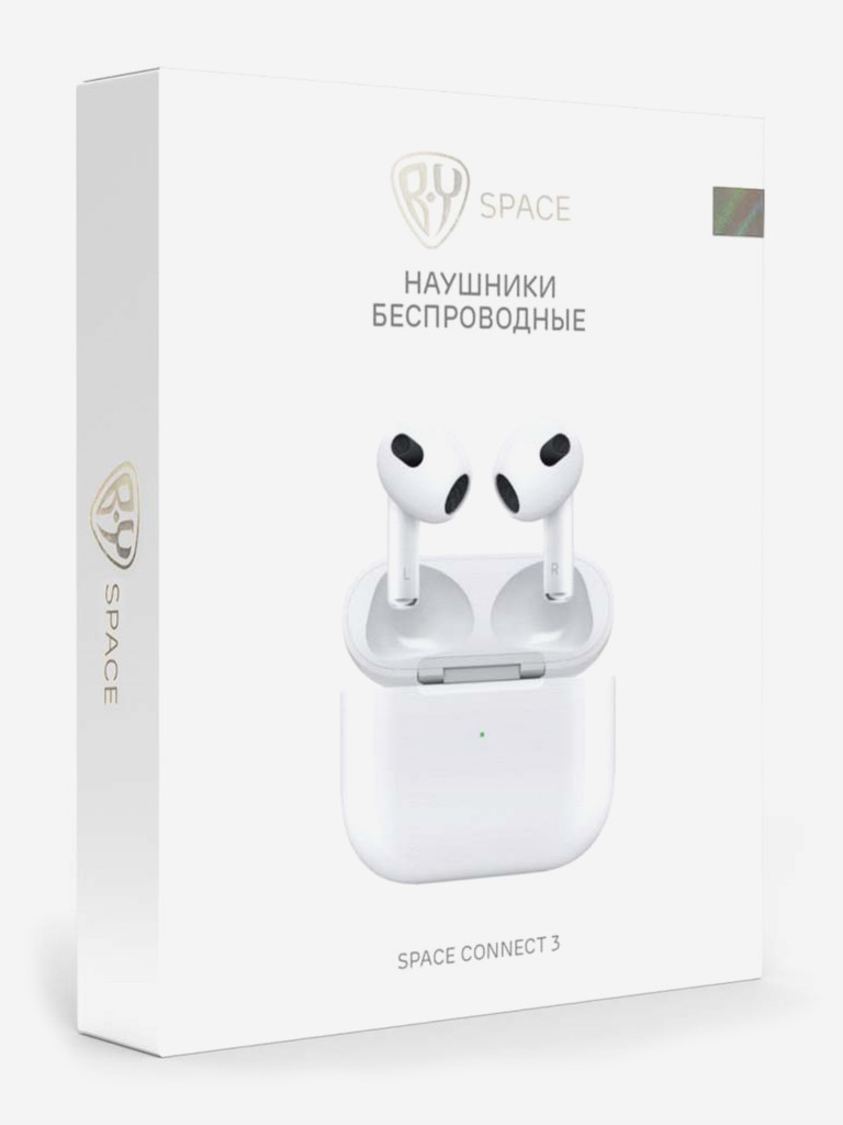 BY Наушники беспроводные TWS Space Connect 3, беспроводная подзарядка, 30/350мАч, BT 5.1