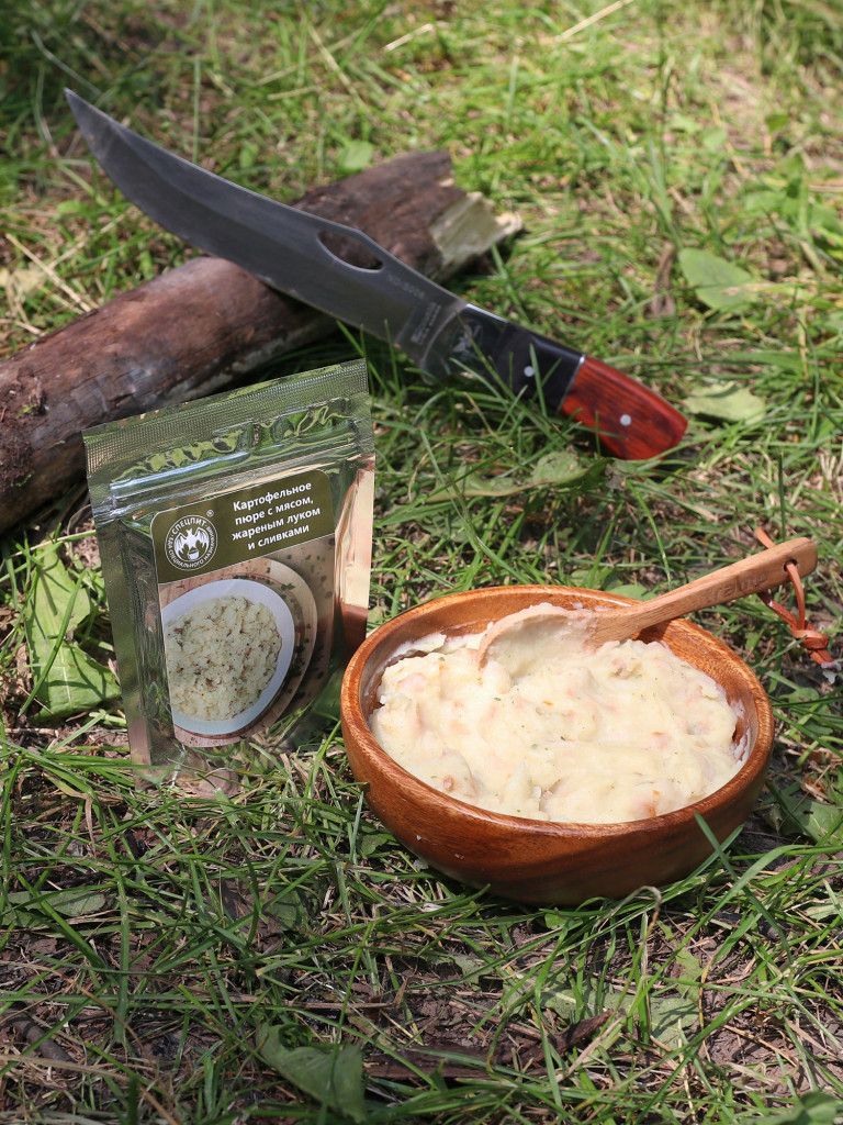 Картофельное пюре с мясом, жареным луком и сливками (блюдо быстрого приготовления), 3 упак. по 60г.