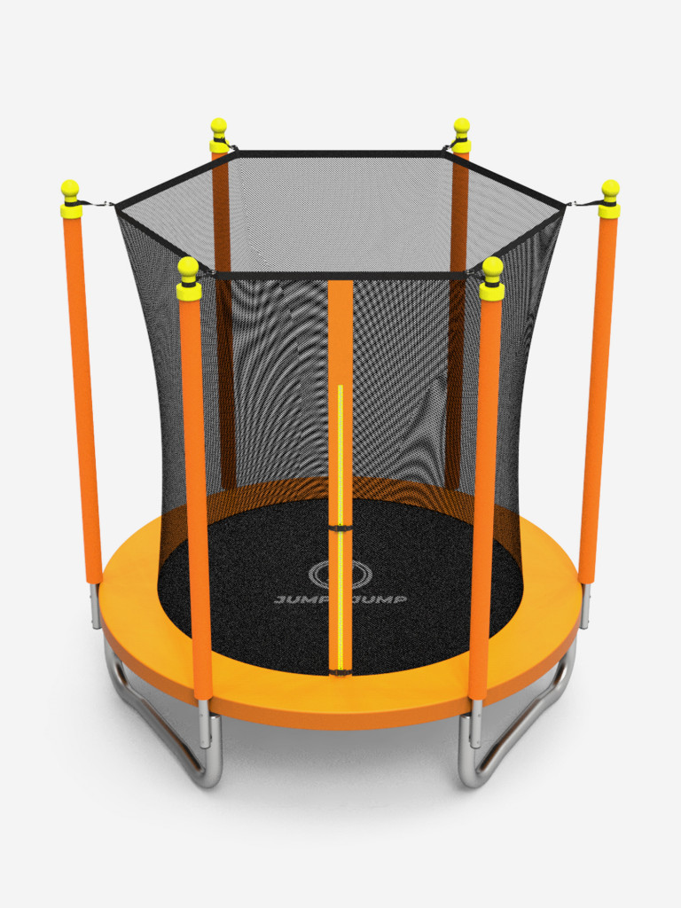 Батут детский каркасный JUMPY JUMP с защитной сеткой диаметр 183 см оранжевый