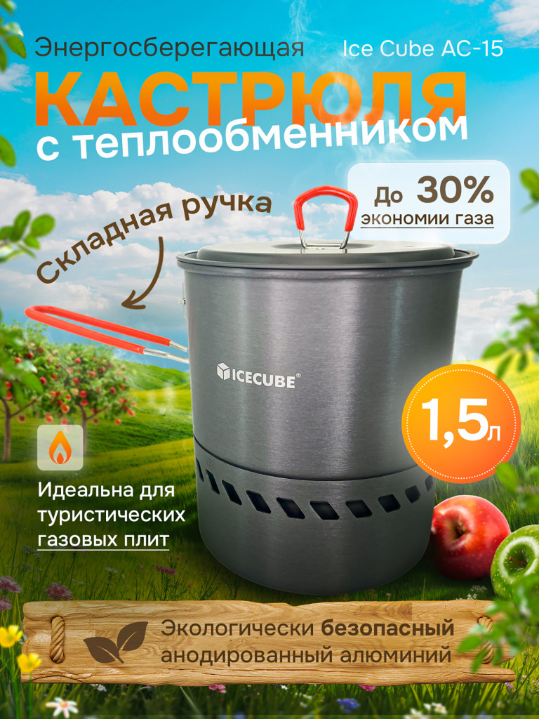 Кастрюля походная с теплообменником Ice Cube AC-15, 1.5 литра