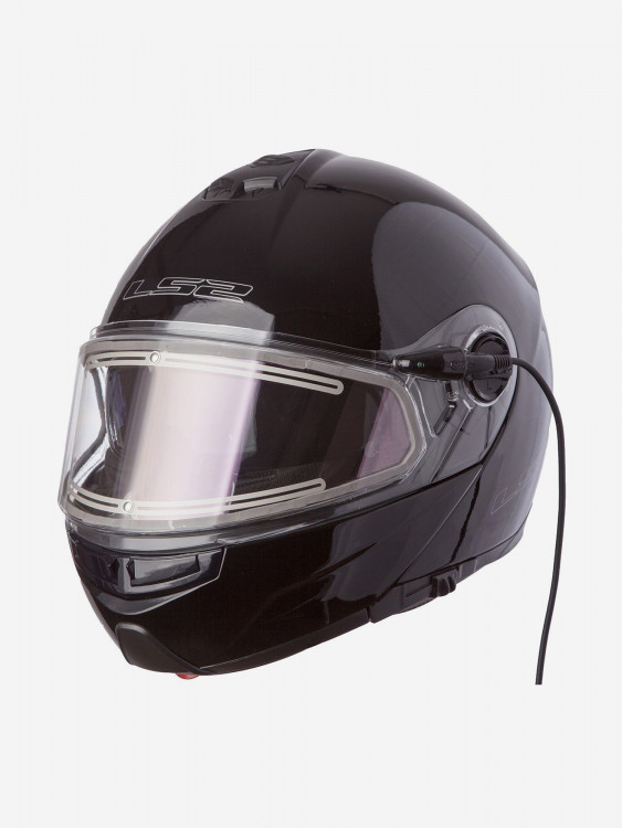 Мотошлем FF325 STROBE ELECTRIC SNOW Solid снегоходный LS2 (черный глянцевый)