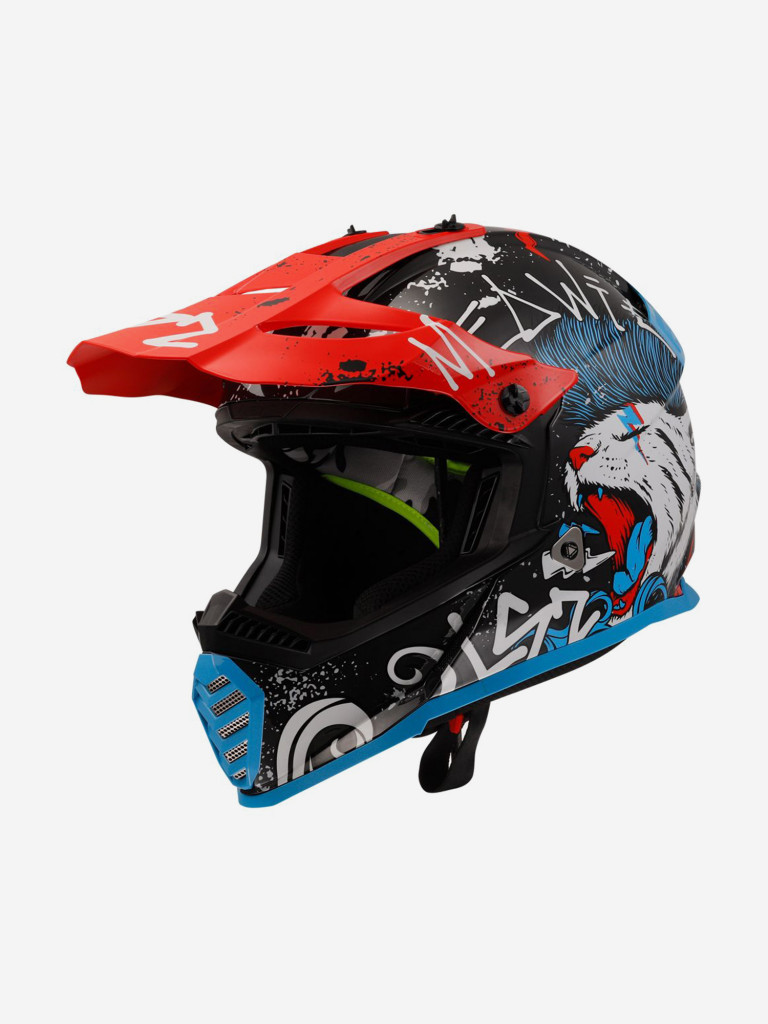 Мотошлем LS2 MX437 FAST II MINI STARMAW (черный глянцевый, Black)