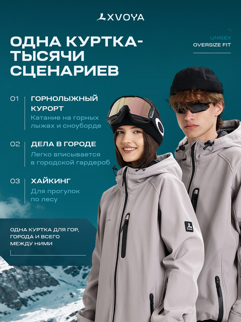 Куртка горнолыжная XVOYA BASE 2.0 серая